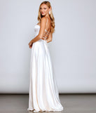 The Jenny A-Line Satin Formal Dress is a gorgeous pick as your 2023 prom dress or formal gown for wedding guest, spring bridesmaid, or army ball attire!