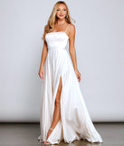 The Jenny A-Line Satin Formal Dress is a gorgeous pick as your 2023 prom dress or formal gown for wedding guest, spring bridesmaid, or army ball attire!