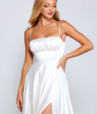 The Jenny A-Line Satin Formal Dress is a gorgeous pick as your 2023 prom dress or formal gown for wedding guest, spring bridesmaid, or army ball attire!