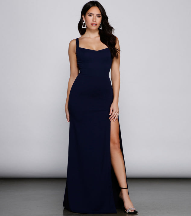 Vanya High Slit Lace Up Crepe Dress creates the perfect summer wedding guest dress or cocktail party dresss with stylish details in the latest trends for 2023!