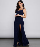 Vanya High Slit Lace Up Crepe Dress creates the perfect spring wedding guest dress or cocktail attire with stylish details in the latest trends for 2023!