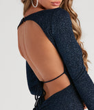 Francine Formal Open Back Glitter Blue Prom Dress is a gorgeous pick as your 2023 prom dress or formal gown for wedding guest, spring bridesmaid, or army ball attire!