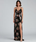 Karissa Sequin Floral High Slit Formal Dress creates the perfect summer wedding guest dress or cocktail party dresss with stylish details in the latest trends for 2023!