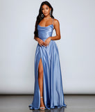 Marixa Formal Lace-Up A-Line Dress is a stunning choice for a bridesmaid dress or maid of honor dress, and to feel beautiful at Prom 2023, spring weddings, formals, & military balls!