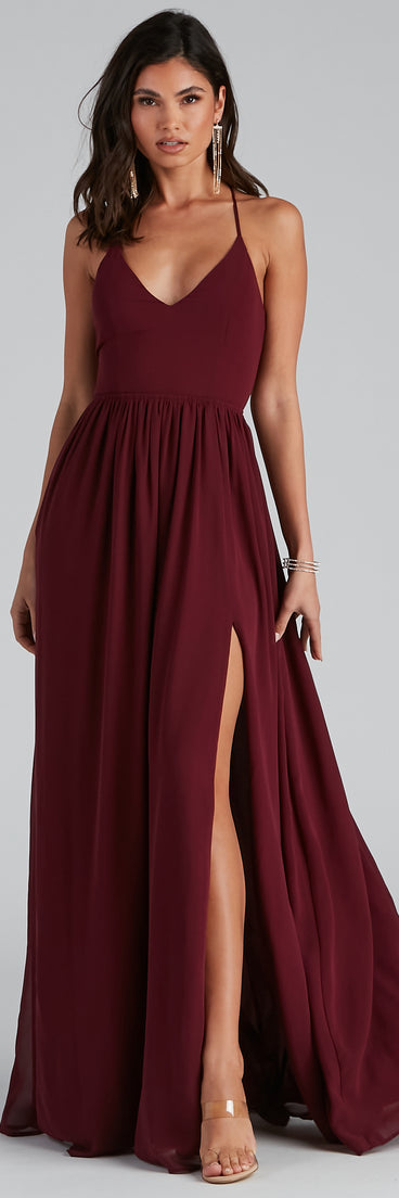 Shailene Lace Back Chiffon Formal Dress creates the perfect summer wedding guest dress or cocktail party dresss with stylish details in the latest trends for 2023!