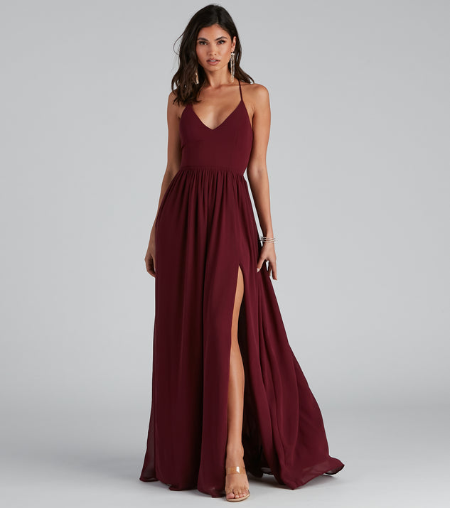 Shailene Lace Back Chiffon Formal Dress creates the perfect summer wedding guest dress or cocktail party dresss with stylish details in the latest trends for 2023!