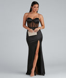 The Amiah Formal High Slit Corset Dress is a gorgeous pick as your 2023 prom dress or formal gown for wedding guest, spring bridesmaid, or army ball attire!