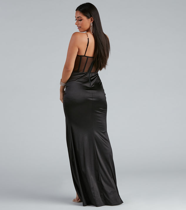 Amiah Formal High Slit Corset Dress