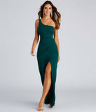 Iris One-Shoulder Crepe Dress is a gorgeous pick as your 2024 prom dress or formal gown for wedding guests, spring bridesmaids, or army ball attire!