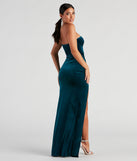 Janet Velvet High Slit Formal Dress creates the perfect summer wedding guest dress or cocktail party dresss with stylish details in the latest trends for 2023!