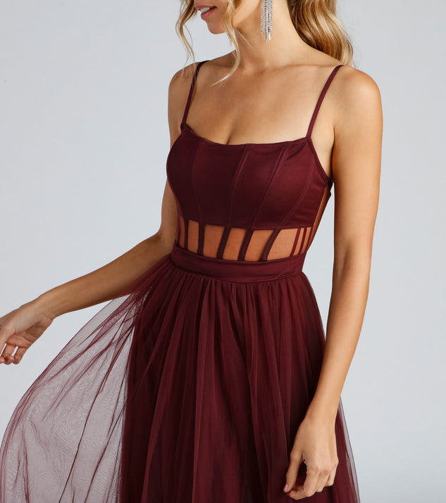 Kim Mesh Corset Tulle Formal Dress