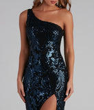 Eris Formal Sequin Scroll Dress provides a stylish spring wedding guest dress, the perfect dress for graduation, or a cocktail party look in the latest trends for 2024!