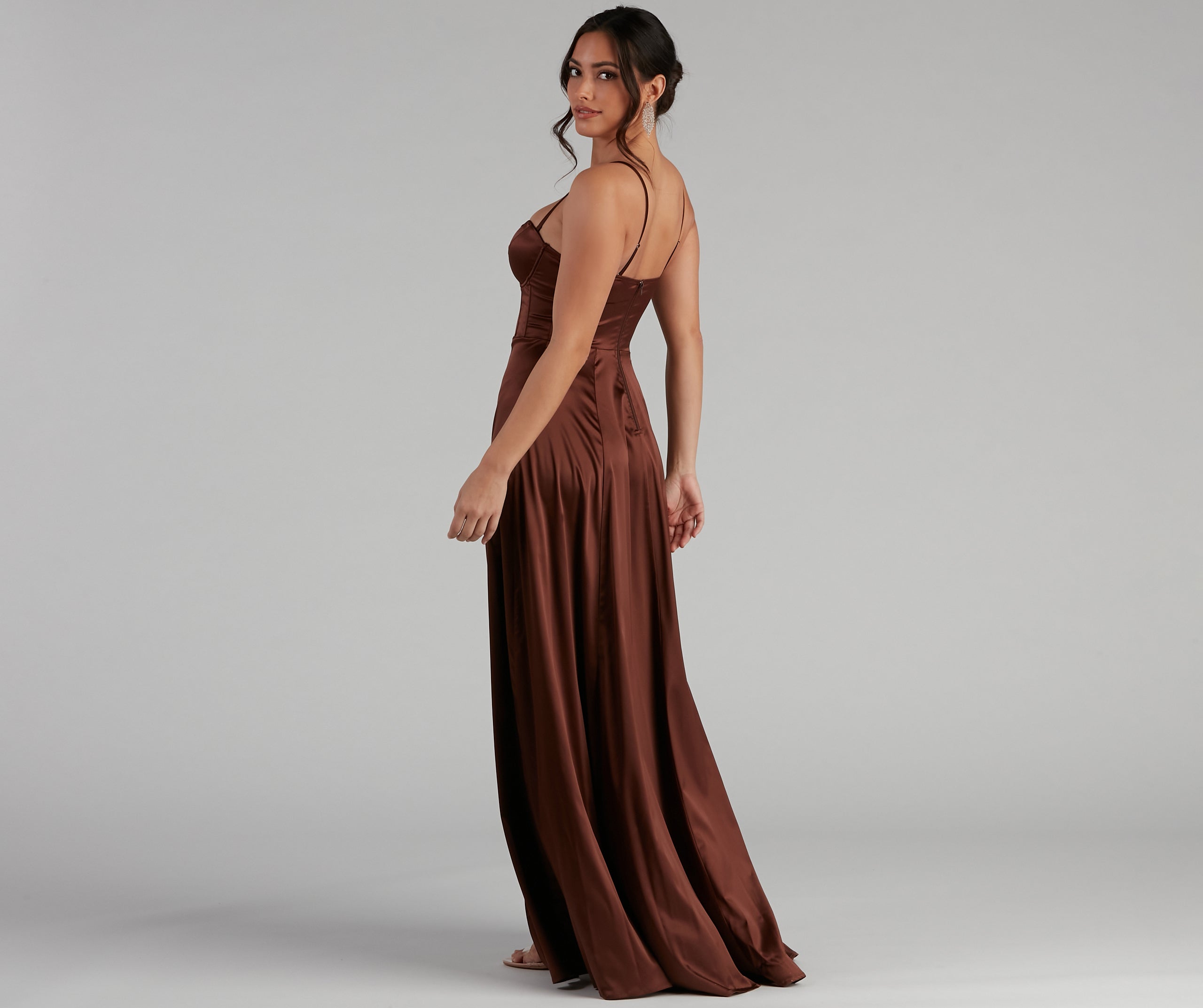 Jaxine Formal Satin Corset Dress | Windsor