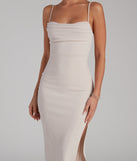 Lola High Slit Crepe Dress is a stunning choice for a bridesmaid dress or maid of honor dress, and to feel beautiful at Prom 2023, spring weddings, formals, & military balls!