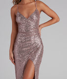 The Jewel Formal High Slit Sequin Dress is a gorgeous pick as your 2023 prom dress or formal gown for wedding guest, spring bridesmaid, or army ball attire!