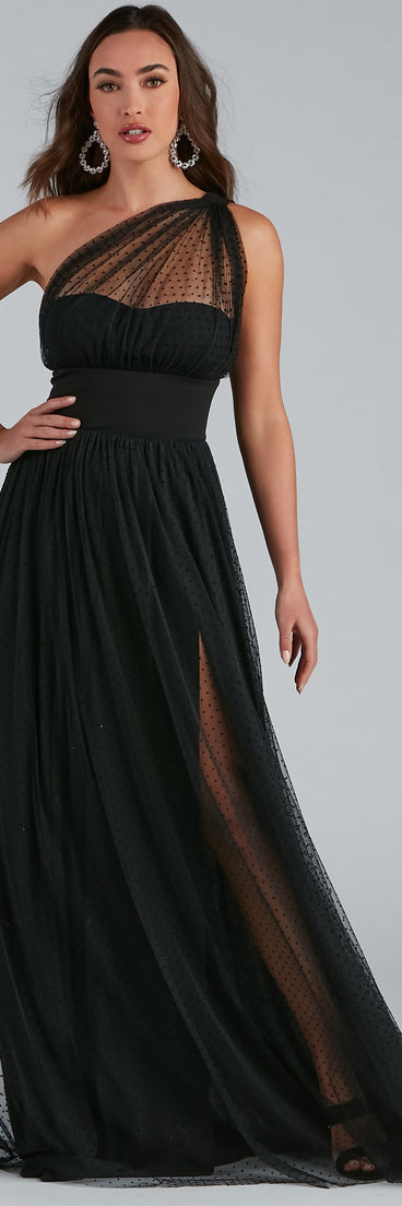 Jessy Swiss Dot Cowl A-Line Formal Dress creates the perfect summer wedding guest dress or cocktail party dresss with stylish details in the latest trends for 2023!