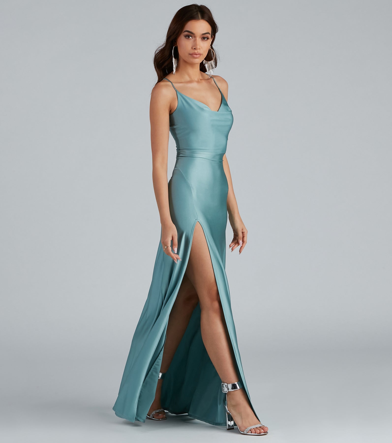 Lessie Formal High Slit A-Line Dress & Windsor