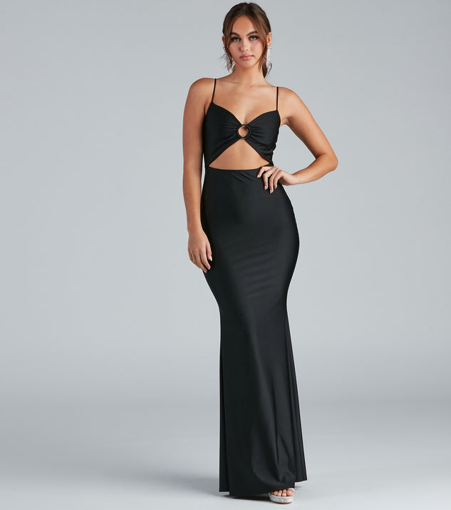 Terra Formal Cutout Mermaid Dress is a gorgeous pick as your 2023 prom dress or formal gown for wedding guest, spring bridesmaid, or army ball attire!