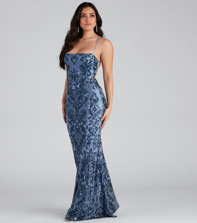 Jayce Sequin Lace-Up Mermaid Formal Dress & Windsor