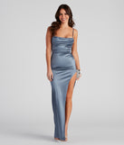 Lola High Slit Satin Dress 2 provides a stylish summer wedding guest dress, the perfect dress for graduation, or a cocktail party look in the latest trends for 2024!