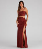 The Christa Formal Cutout Satin Dress is a gorgeous pick as your 2023 prom dress or formal gown for wedding guest, spring bridesmaid, or army ball attire!