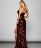 The Galilea Formal High Slit Sequin Dress is a gorgeous pick as your 2023 prom dress or formal gown for wedding guest, spring bridesmaid, or army ball attire!