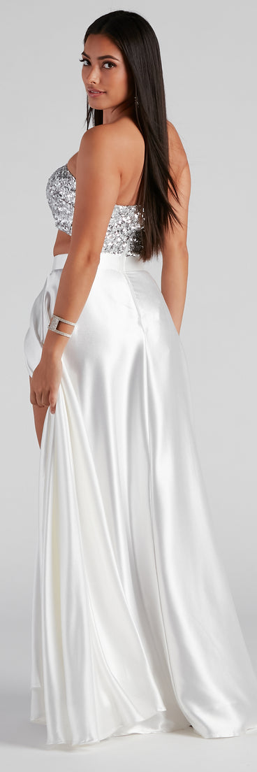 Celia Formal Sequin Two-Piece A-Line Dress creates the perfect summer wedding guest dress or cocktail party dresss with stylish details in the latest trends for 2023!