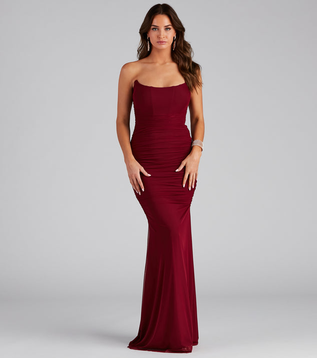Cassidy Strapless Trumpet Formal Dress creates the perfect summer wedding guest dress or cocktail party dresss with stylish details in the latest trends for 2023!