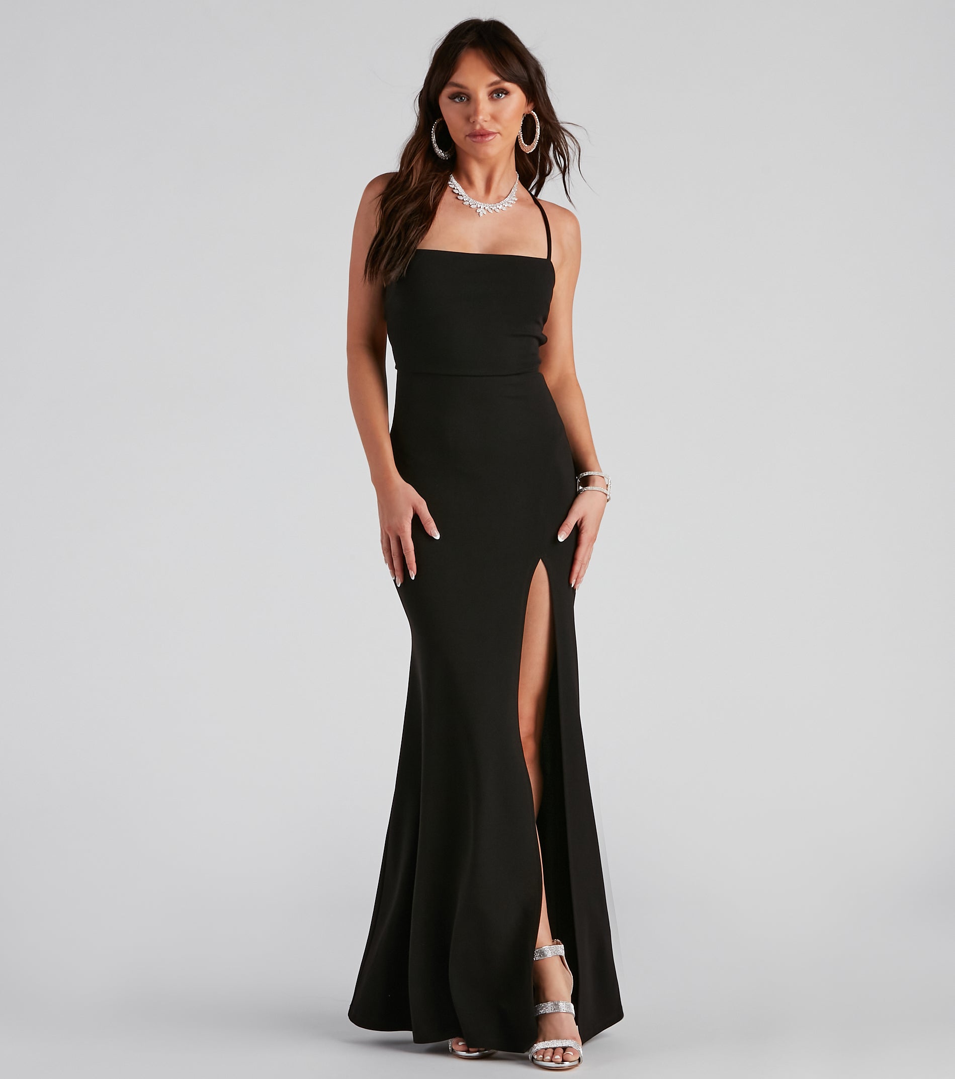 Tabitha Formal High Slit Crepe Dress & Windsor