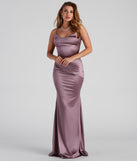 Maizie Formal Satin Cowl Neck Dress creates the perfect summer wedding guest dress or cocktail party dresss with stylish details in the latest trends for 2023!