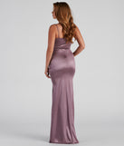 Maizie Formal Satin Cowl Neck Dress creates the perfect summer wedding guest dress or cocktail party dresss with stylish details in the latest trends for 2023!