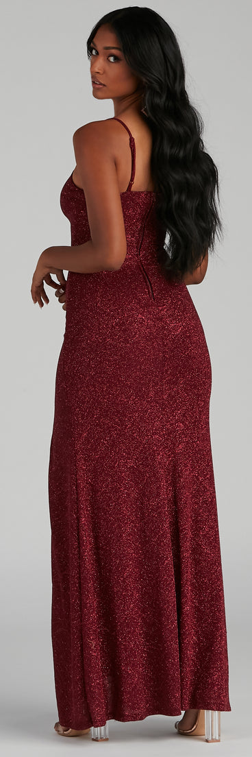 Keira Glitter Knit High Slit Formal Dress creates the perfect summer wedding guest dress or cocktail party dresss with stylish details in the latest trends for 2023!