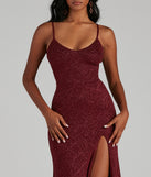 Keira Glitter Knit High Slit Formal Dress creates the perfect summer wedding guest dress or cocktail party dresss with stylish details in the latest trends for 2023!