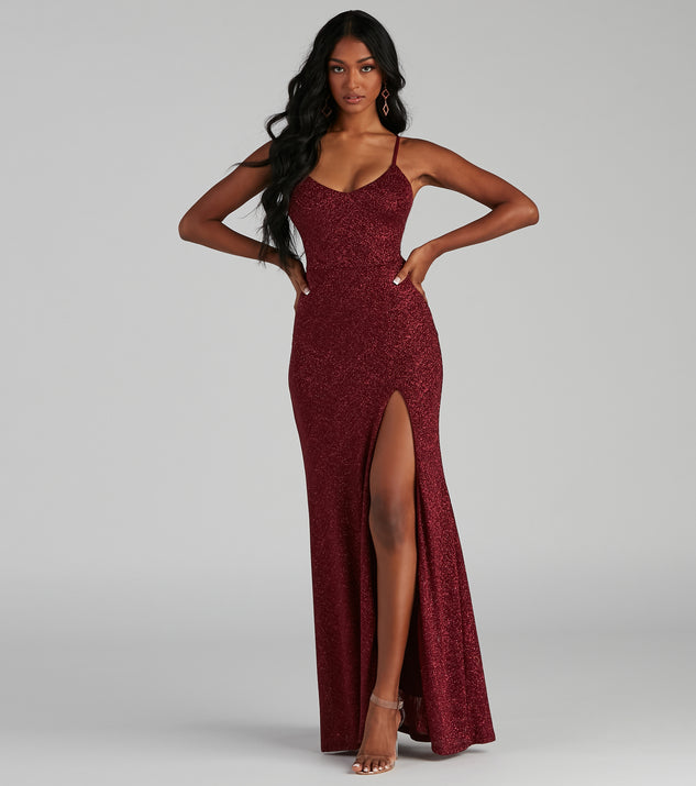 Glitter knit prom dress clearance