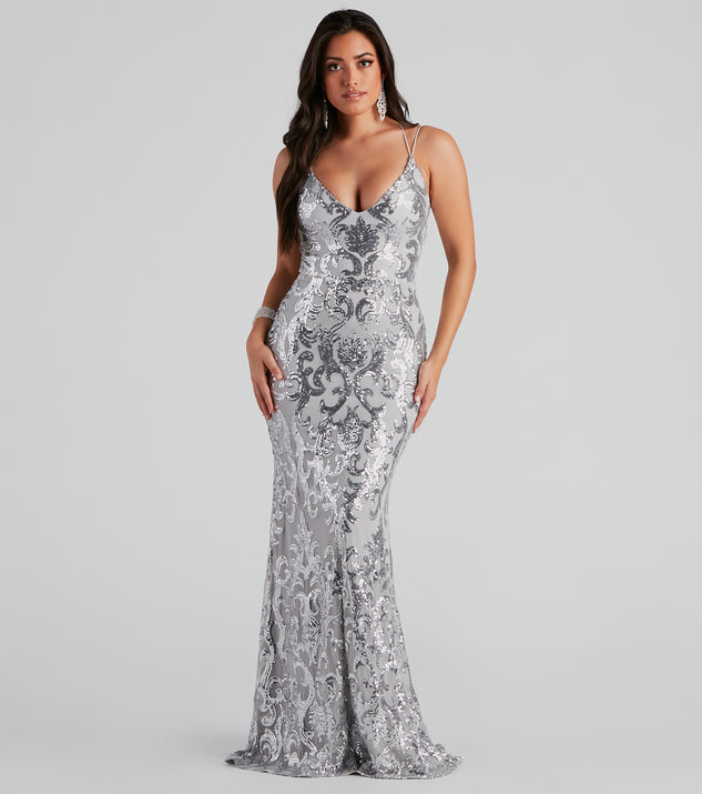 Lila Formal Open-Back Sequin Mermaid Dress | Windsor Lila Formal Open-Back Sequin Mermaid Dress | Windsor