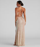 The Debra Formal Sequin Cowl Neck Dress is a gorgeous pick as your 2023 prom dress or formal gown for wedding guest, spring bridesmaid, or army ball attire!