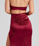 Maude Formal High Slit Satin Dress creates the perfect summer wedding guest dress or cocktail party dresss with stylish details in the latest trends for 2023!