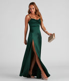 Marissa Formal Satin Cowl Neck Dress & Windsor