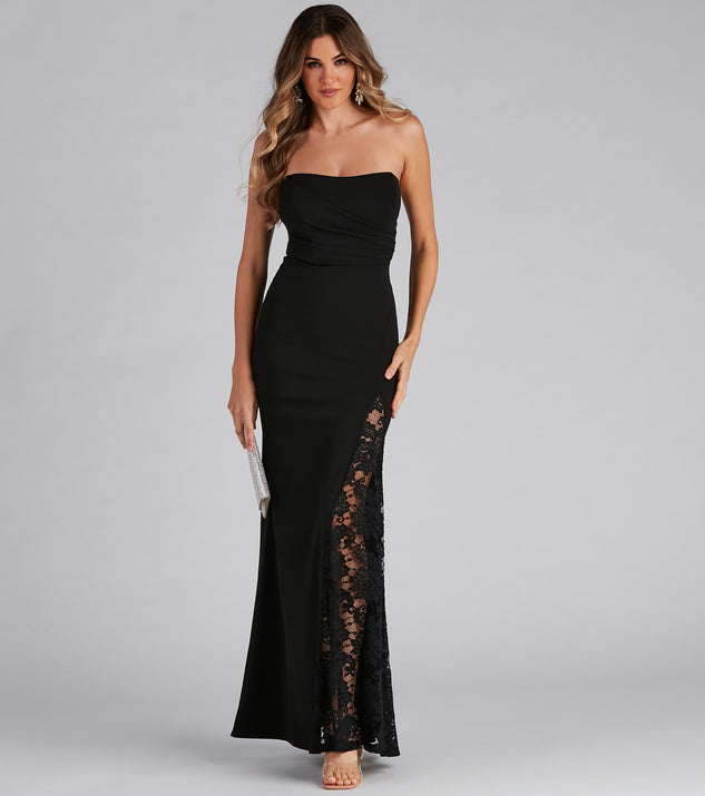 Clyde Formal Crepe Corset Lace Mermaid Dress
