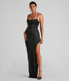Luna Formal High Slit Dress is a gorgeous pick as your 2024 prom dress or formal gown for wedding guests, spring bridesmaids, or army ball attire!