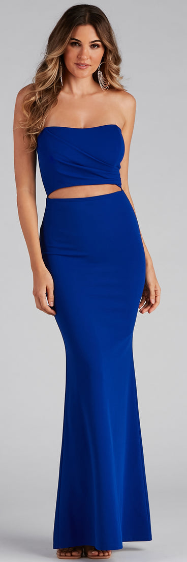 Lolinda Formal Crepe Cutout Long Dress creates the perfect summer wedding guest dress or cocktail party dresss with stylish details in the latest trends for 2023!