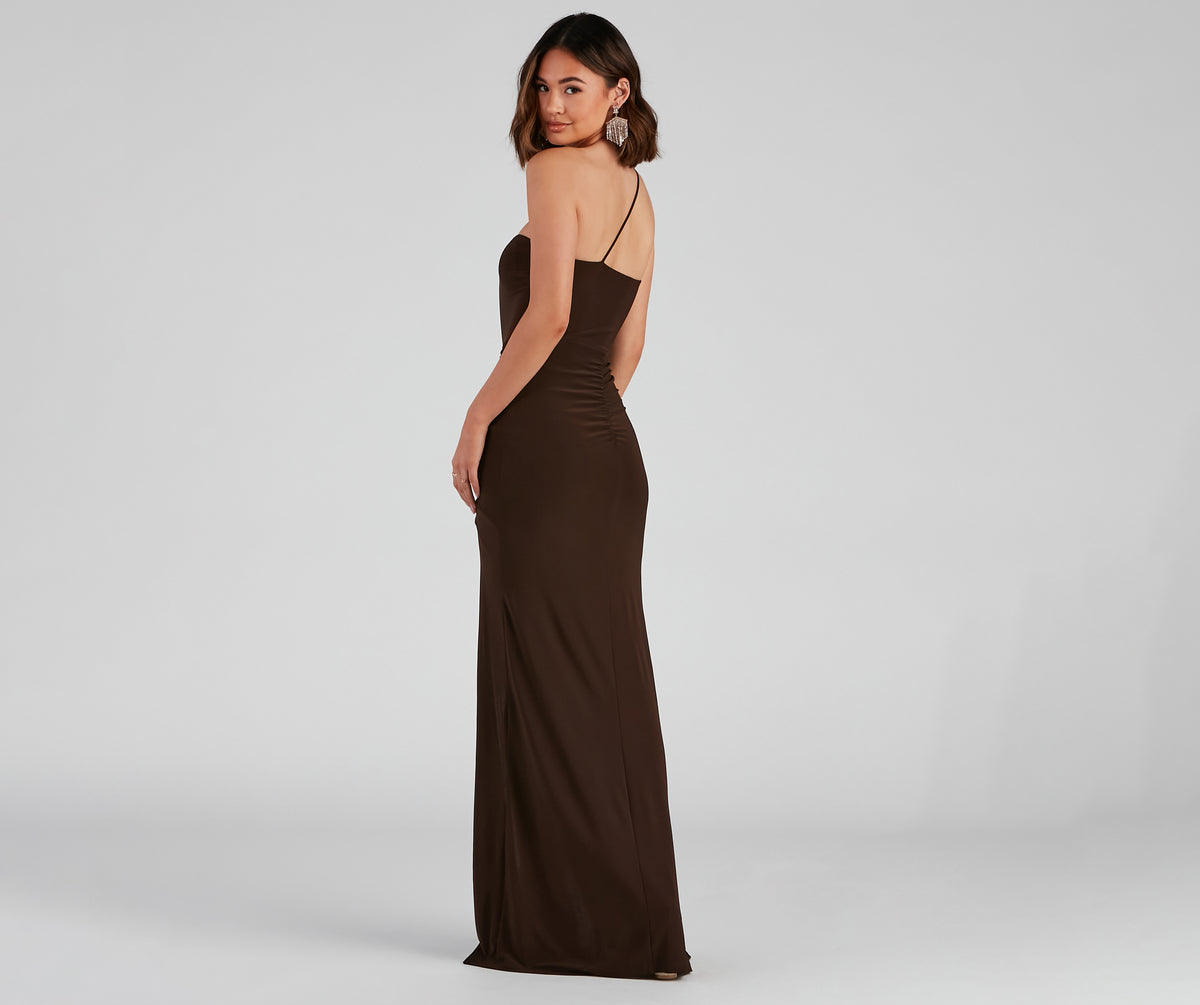 Rya Formal One Shoulder High Slit Dress & Windsor