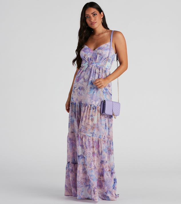 Kris Formal Floral Chiffon Dress creates the perfect summer wedding guest dress or cocktail party dresss with stylish details in the latest trends for 2023!