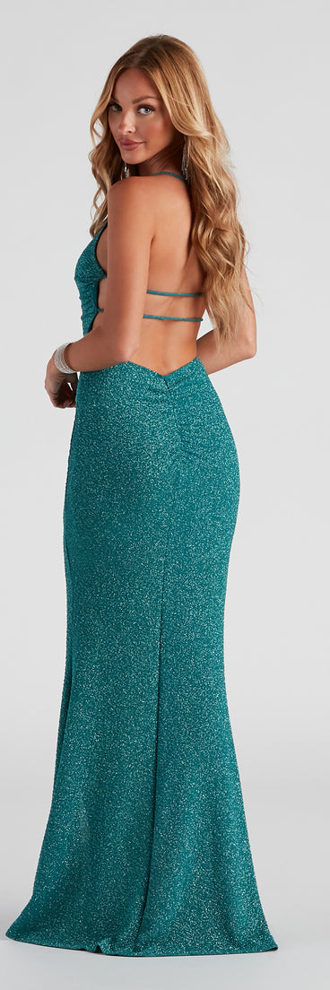 The Katie Formal Glitter Long Dress is a gorgeous pick as your 2023 prom dress or formal gown for wedding guest, spring bridesmaid, or army ball attire!