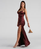 Edith Formal Satin V-Notch Dress creates the perfect summer wedding guest dress or cocktail party dresss with stylish details in the latest trends for 2023!