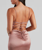 Monica Lace-Up Formal Dress creates the perfect summer wedding guest dress or cocktail party dresss with stylish details in the latest trends for 2023!