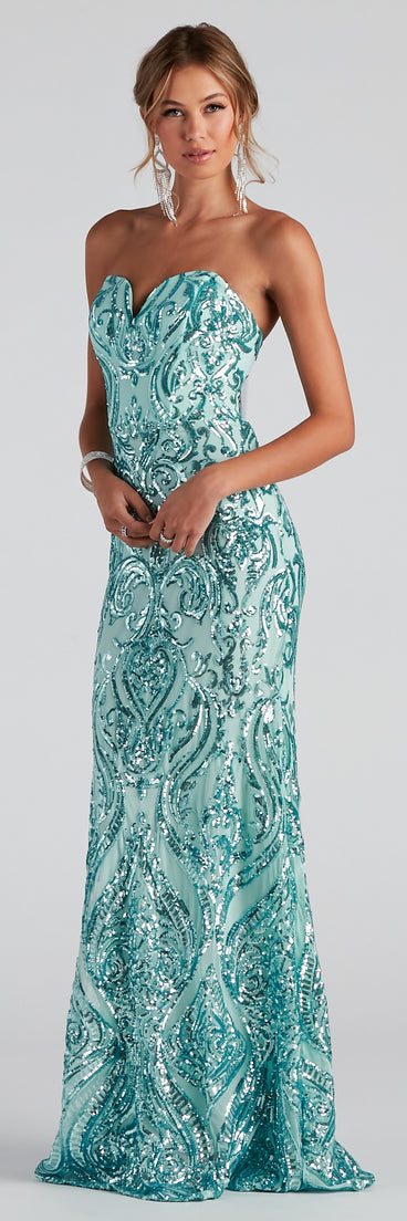 Cordelia Formal Damask Sequin Dress creates the perfect summer wedding guest dress or cocktail party dresss with stylish details in the latest trends for 2023!