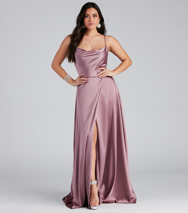 Zoe Satin A-Line Formal Dress creates the perfect summer wedding guest dress or cocktail party dresss with stylish details in the latest trends for 2023!