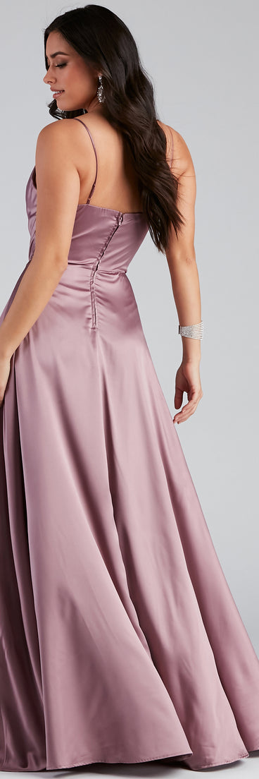 Zoe Satin A-Line Formal Dress creates the perfect summer wedding guest dress or cocktail party dresss with stylish details in the latest trends for 2023!