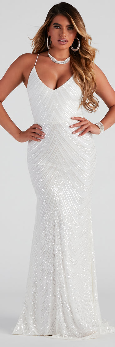 Natalie Sequin A-Line Formal Dress is a stunning choice for a bridesmaid dress or maid of honor dress, and to feel beautiful at Prom 2023, spring weddings, formals, & military balls!